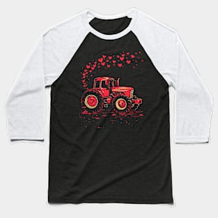 Retro Tractor | Valentines Day Baseball T-Shirt